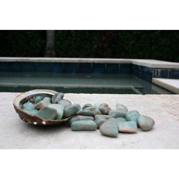 Tumbled Stone Amazonite Gemstone Crystals 4 Oz - Picture 4 of 7